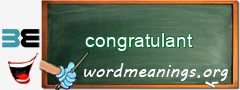 WordMeaning blackboard for congratulant